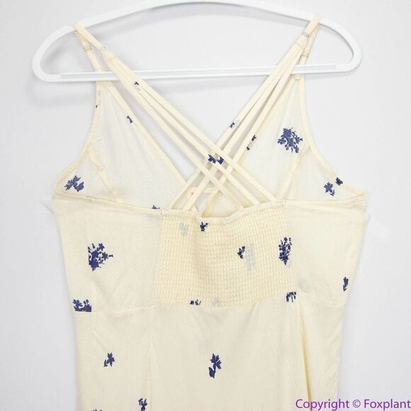 NEW Free People Get To You Printed Maxi Dress Ivory Blue, M - Picture 6 of 16